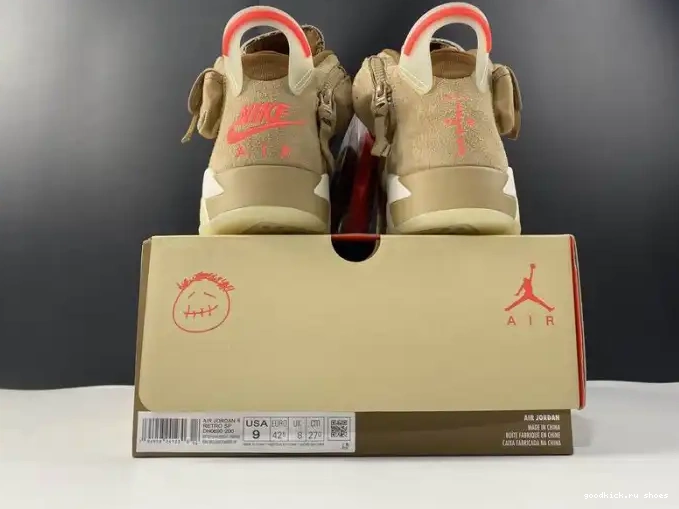 Cheap Travis Scott Khaki Retro Air British 6 Jordan DH0690-200 0508
